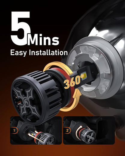 Hikari 2025 25000LM H13 9008 Dual Beam Bulbs, Fog Light, 45W Upgraded Core-9 LED - Image 5