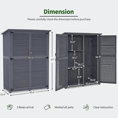 MCombo Outdoor Storage Cabinet, Wooden Storage Shed - Image 3