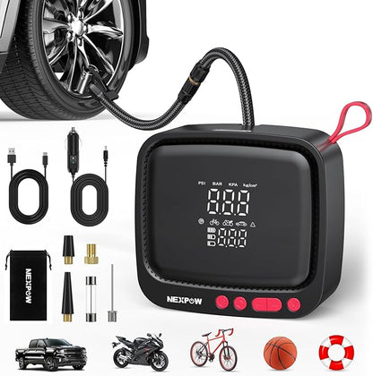 NEXPOW Tire Inflator Portable Air Compressor, 180 PSI Cordless Air Pump by NEXPOW
