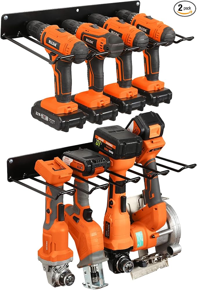 Drill Holder Wall Mount, Power Tool Organizer, Heavy Duty Garage Tool by UU-Major