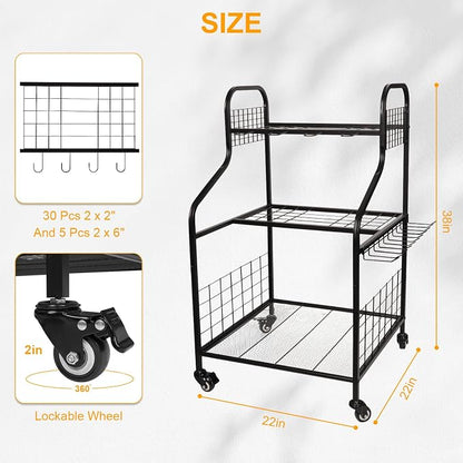 FZK Garden Tool Organizer, Heavy Duty Steel Yard Tool Organizer - Image 3