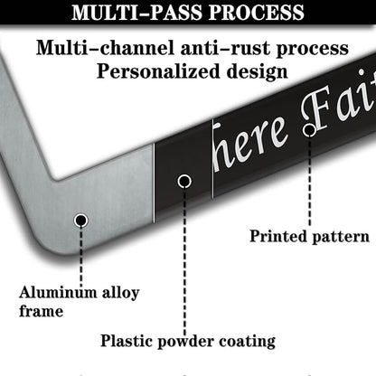 License Plate Frames Black and White Car Plate Frame Fear Ends When Faith - Image 5