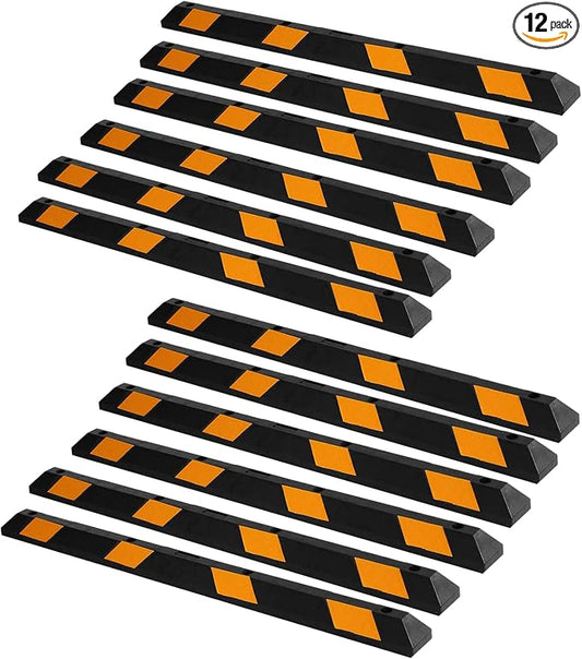ZONETECH Large Heavy Duty Rubber Parking Curb – 72” Premium Quality Auto Garage by ZONETECH