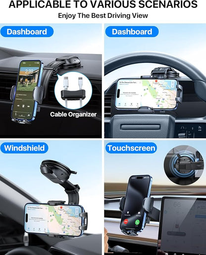YRU Cell Phone Holder for Car Dashboard Windshield Phone Stand for iPhone16 15 - Image 7