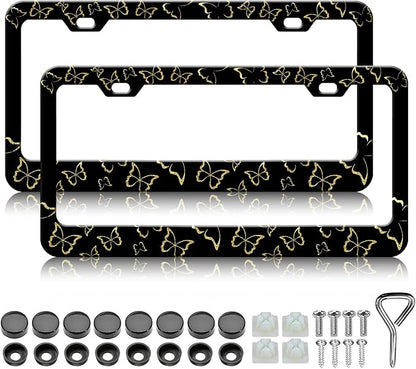 Golden Butterfly License Plate Frames by Unknown