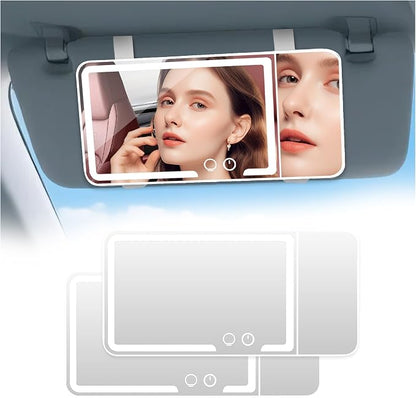 car mirror vanity Rechargeable Led, 3 Light Modes, Dimmable Touch Screen by HUMBEST
