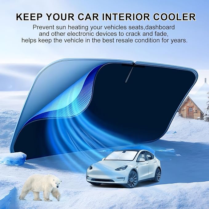 T TGBROS Windshield Sun Shade for Chevrolet Equinox 2025 Accessories Foldable - Image 2