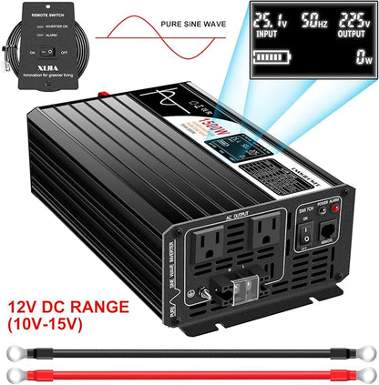 Xijia 1500W LCD-Dispaly 48v to 120v Pure sine Wave 60HZ Solar Inverter - Image 2