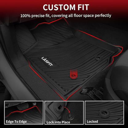 LASFIT Floor Mats for Toyota Tacoma 2016-2023 Double Cab All Weather Custom Fit - Image 2