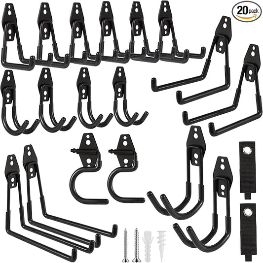 Garage Hook Heavy Duty Wall Storage Hangers, 20 Pack Garage Storage Hooks Steel by Unknown
