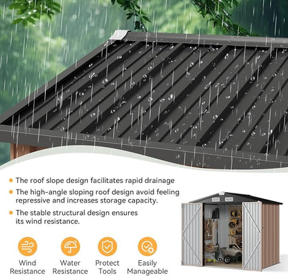 Aoxun 6x3.9 FT Shed Metal Outdoor Storage Shed Garden Shed - Image 5