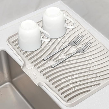 Silicone Dish Drying Mat for Kitchen Counter, Dish Drying Pad, Non-Slip Drain by TIKNIKHomeOutdoor