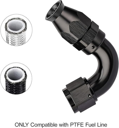 EVIL ENERGY 4AN 120 Degree PTFE One Piece Full Flow End Hose Fitting Aluminum - Image 5
