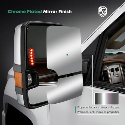 YHTAUTO Power Adjusted Heated Towing Mirrors Fit Toyota Tundra 07-21, Sequoia - Image 8