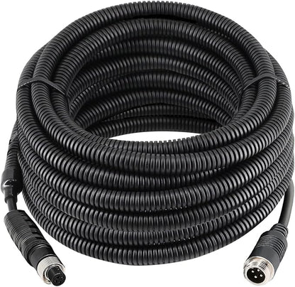 4 Pin Backup Camera Cable with Corrugated Tube Cover, 4 Pin Aviation Extension by STONVUE