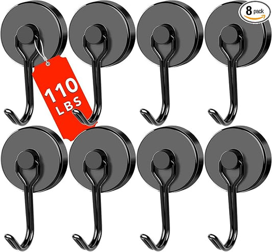 DIYMAG Black Magnetic Hooks, 110LBS Strong Magnetics Heavy Duty, Cruise Ship by DIYMAG