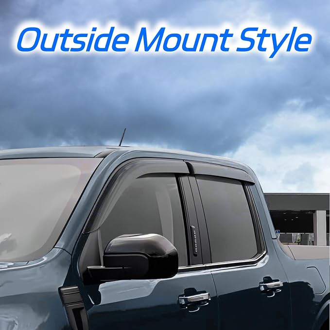 Window Rain Guards Fit for 2014-2023 Jeep Cherokee, Outside Mount Vent Window - Image 3