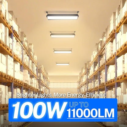 2 Pack LED Shop Lights, 100W 11000LM 3000K Warm White Plug in Garage Light - Image 3
