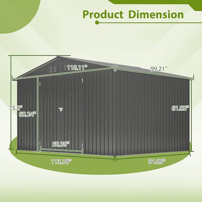 10X8 FT Outdoor Tool Storage Shed - Image 6