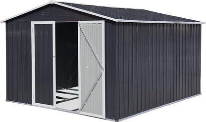 12 x 10 FT Metal Garden Shed, Outdoor Storage Shed by Hipicute
