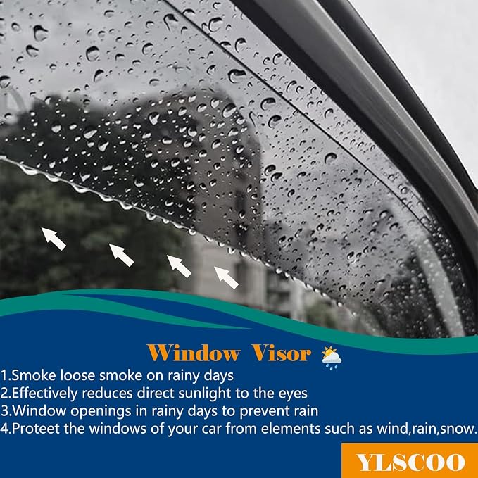 Window Visors Rain Guards fits 2010-2015 Prius, Out-Channel Window Wind - Image 3