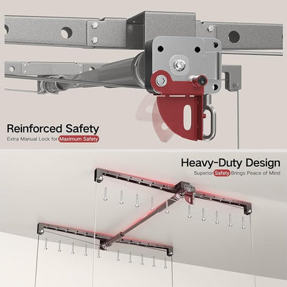 Overhead Garage Storage Rack, Adjustable Heavy-duty 4x4 Ft Ceiling Storage Racks - Image 5
