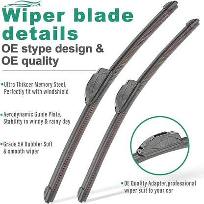 16" 16" 12" Windshield Wiper Blades Replacement - Image 3