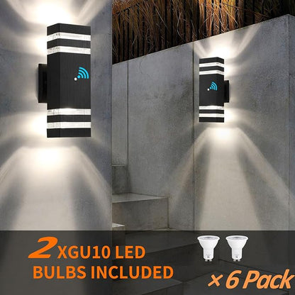tewei 6 Pack Dusk to Dawn Outdoor Lighting, Modern Black Exterior Light - Image 6