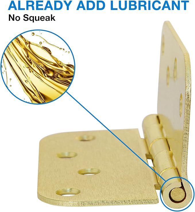 12 Pack 4"x 4 Inch Door Hinges Brass Hardware Gold Exterior Door Hinge 8 Holes - Image 5