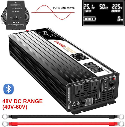 Xijia LCD-Display 3000W dc 48v to 110V 120V ac 60HZ Pure sine Wave Solar - Image 5