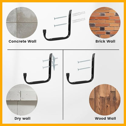 8-Pack Heavy Duty Garage Hook for Hanging 50 lbs, J Utility Hooks for Garage - Image 4