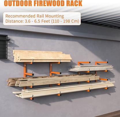 2-Pack Lumber Storage Rack, Wood Storage Racks Wall Mount, Heavy Duty Garage - Image 7