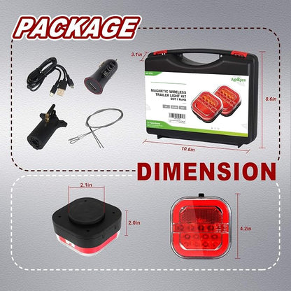 Agrieyes Halo Wireless Trailer Lights, 2 Mounting Options Magnetic Trailer Light - Image 5