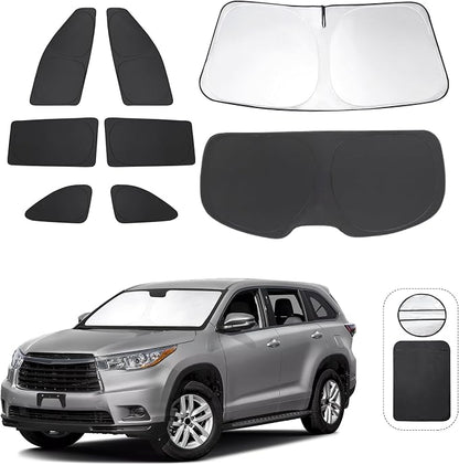 TINGLU Window Shades for Toyota Highlander 2014-2019 Accessories Side Full by TINGLU