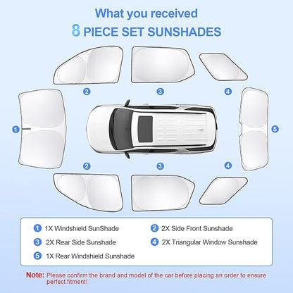 8pcs Car Window Shades for Chevrolet/Chevy Traverse2018-2023 Accessories - Image 7