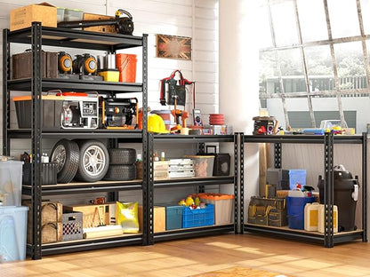 REIBII Set of 2 Storage Shelves 5 Tier Garage Shelving Heavy Duty Metal - Image 5