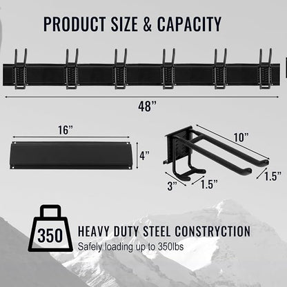 Wall Mount Tool Storage Rack, Heavy Duty Garage Storage Tool Organizer - Image 4