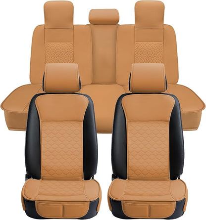 Elantrip Car Seat Cover Full Set Leather Car Seat Protector Universal fit by Elantrip