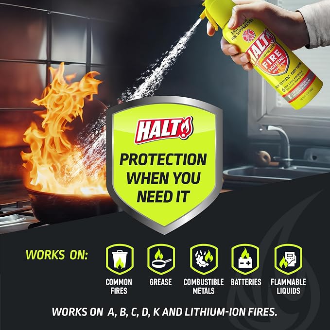 HALT! Fire Fighting Foam Spray – Non-Toxic, PFAS Free, Store & Find in - Image 4