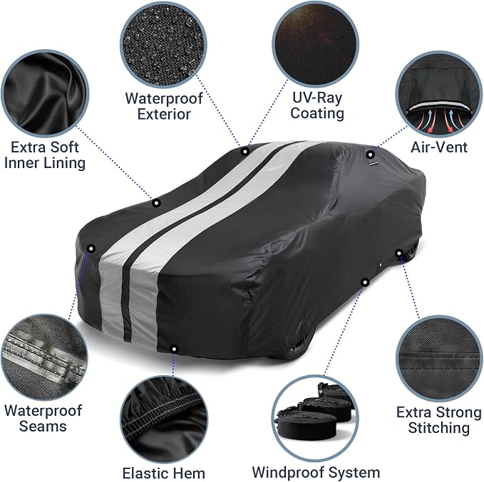 iCarCover Custom Car Cover for Chevy Impala Wagon Waterproof All Weather Rain - Image 4