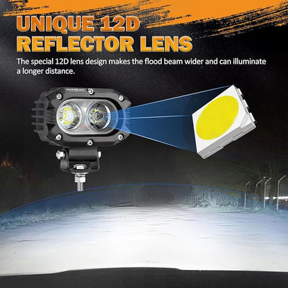 Auxbeam 4 Inch LED Pod, Square Pod Light - Image 2