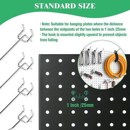 60Pcs 2" 4" 6" 8" Pegboard Hooks Assortment Set, Metal Peg Board Hooks - Image 5