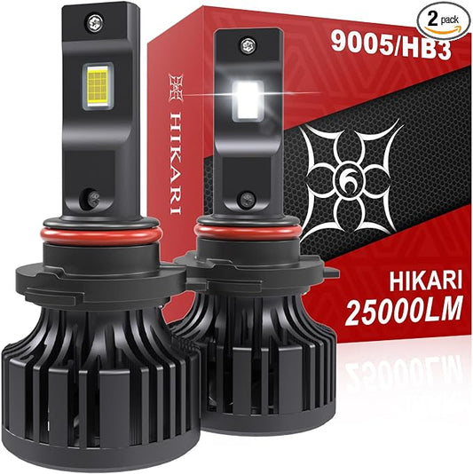 Hikari 2025 25000LM 9005 HB3 LED Bulbs, 45W Upgraded Core-12, High Lumens LED by HIKARI
