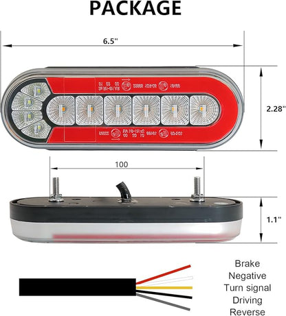 Agrieyes 6 Inch Oval LED Trailer Lights, Submersible Boat Trailer Light - Image 6