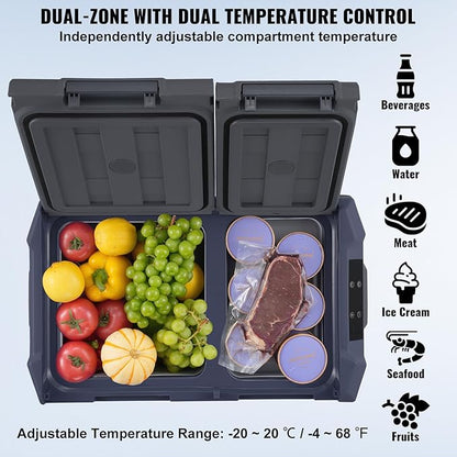 VEVOR NLS35, 12 Volt Car Refrigerator Fridge, 25Liter Dual Zone Portable Freezer - Image 3