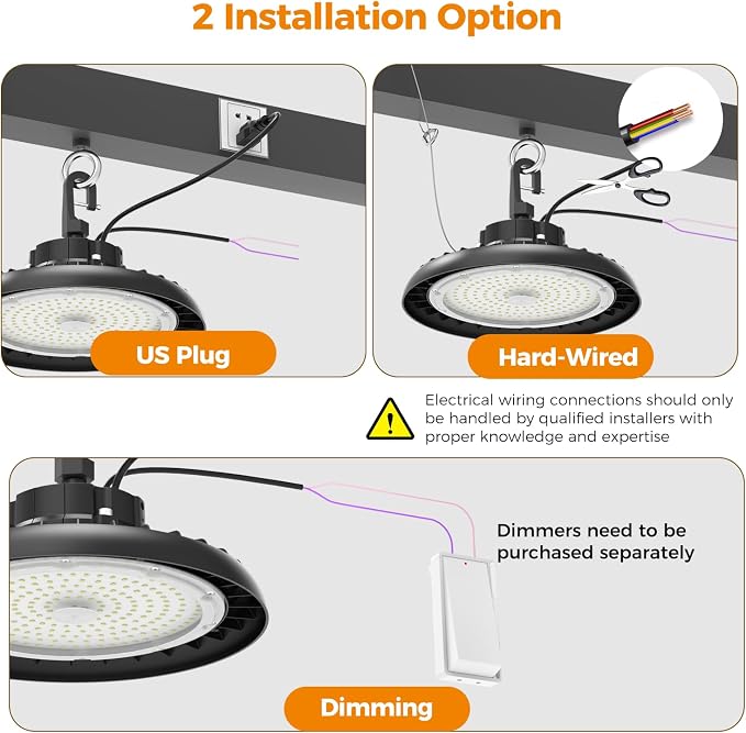 AIKVSXER LED High Bay Lights 180W UFO Shop Lights 32400LM 6000K Commercial Bay - Image 5