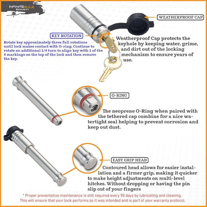 61573 | 2 Pack, Keyed Alike, Receiver Locks - Image 5