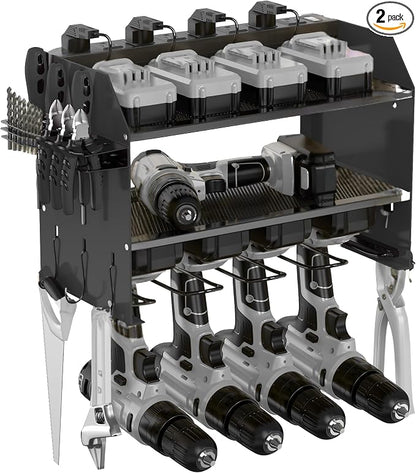 3-Tier Modular Drill Holder & Power Tool Organizer Wall Mount by MAVIKS