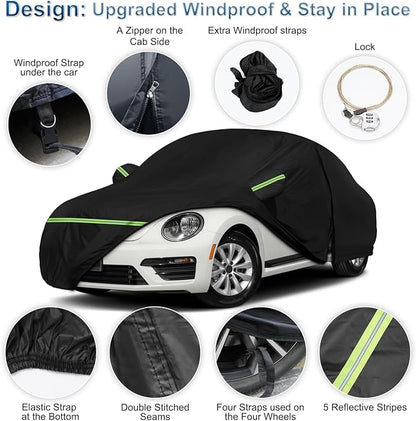 for New Beetle Car Cover Waterproof All Weather Heavy Duty Protection Outdoor - Image 2