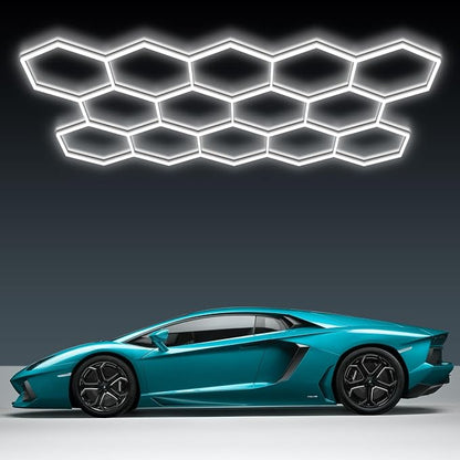 BRILLIHOOD Hexagon Garage Lights, LED Honeycomb Garage Lights, 6500K Super - Image 4